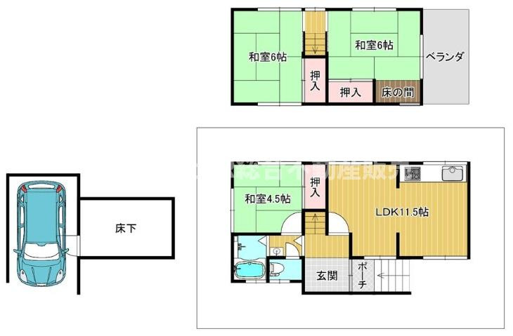 東石切町2丁目中古戸建の間取り|洗い工事されて室内キレイです！ファミリー様にオススメです♪