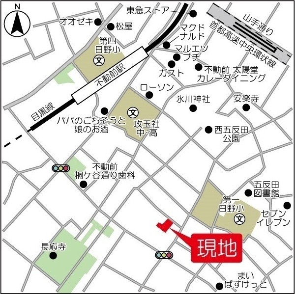 ジニア不動前の地図