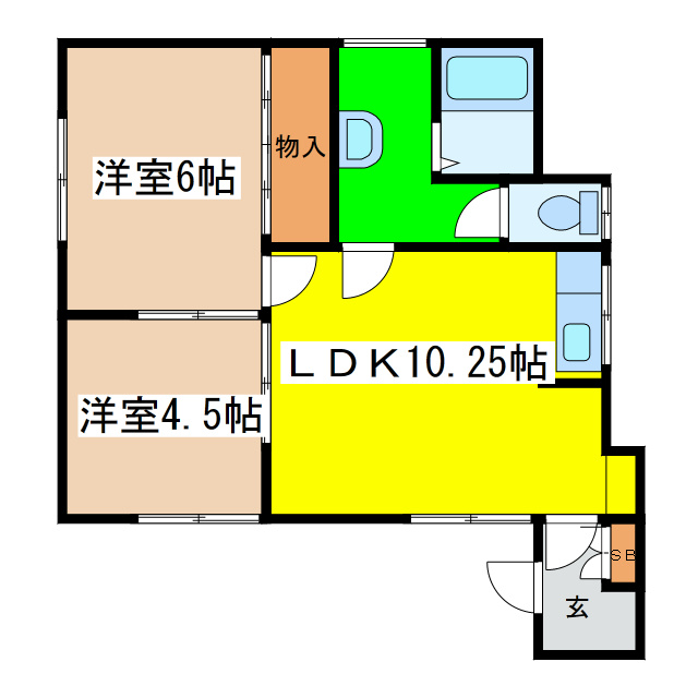 光陽町１８－１９テラスハウスの間取り