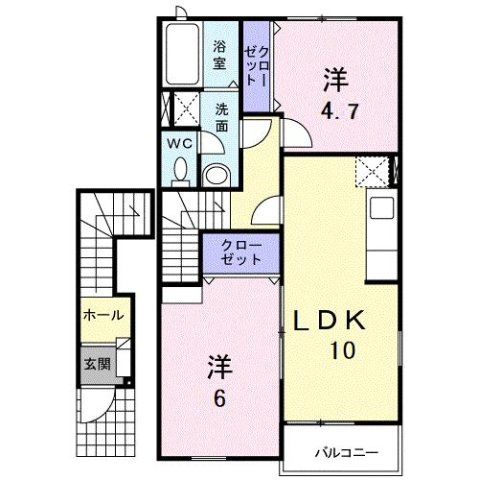 【間取り】 | パルフェ三隈Ａ