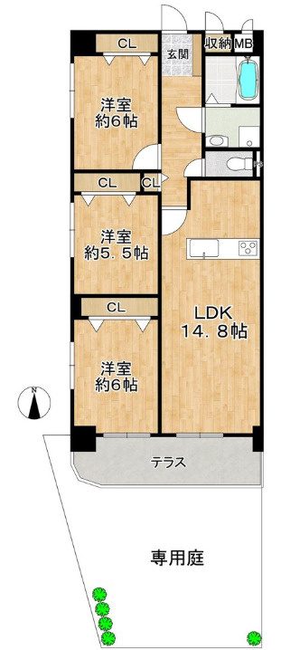 リエラ八尾本町の間取り