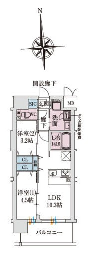 スプランディッド新金岡の間取り