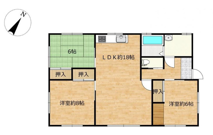 笠間市大田町　中古戸建の間取り