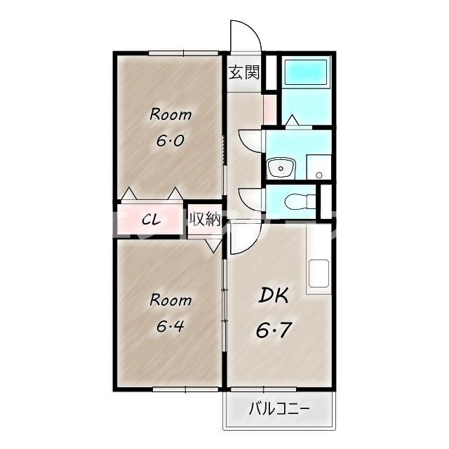 サニーホームズ　Ｂの間取り|高崎、前橋のお部屋探しはエンドスケープまで！お客様の理想お聞かせ下さい♪