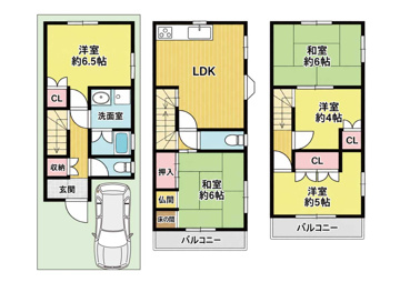 阪急「塚口」駅徒歩19分！落ち着いた住環境に位置する3階建て住宅。5LDKのゆとりある間取りで、ご家族それぞれのプライベート空間も確保。小・中学校も徒歩圏内で子育て世帯にもおすすめです。