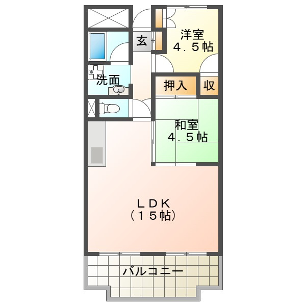 上高丸コーポラスの間取り
