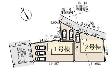 加須騎西　新築一戸建て　02　リーブルガーデンの区画図|全２棟