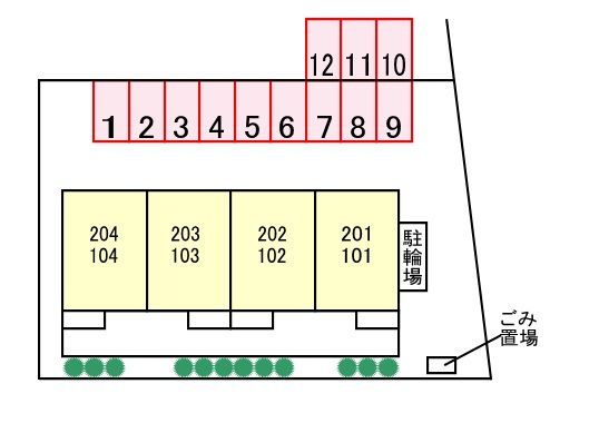 ハルジオン城山台の駐車場