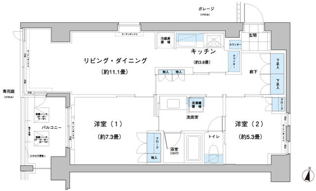 ガーデニエール砧レジデンスの間取り