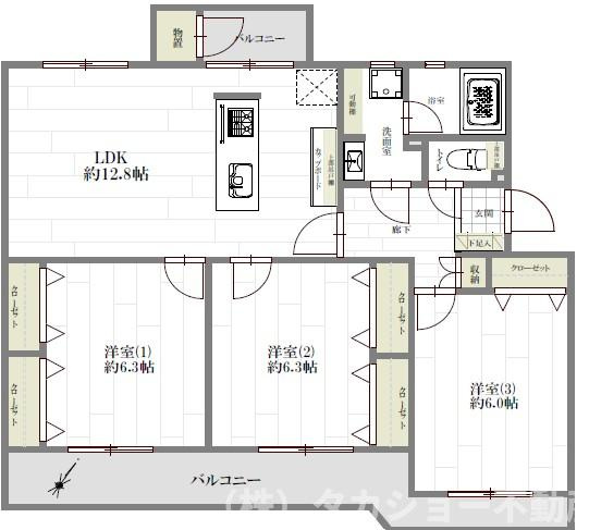 【間取り】 | 東建ニューハイツ検見川　4号棟