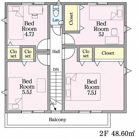 鴻巣市鴻巣第1 2号棟の間取り|2F
