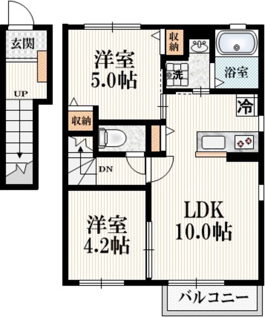 Ｆａｍｉｌｌｅ　Ｃｏｓｍｏｓの間取り|★最上階★南西角部屋３面採光★