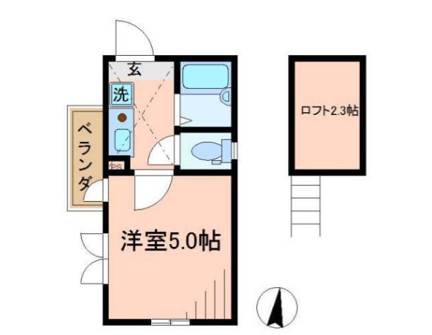 荒川区西尾久５丁目のアパートの間取り