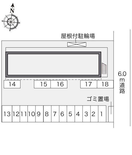廿日市市大野中央４丁目のアパートの区画図|画像4