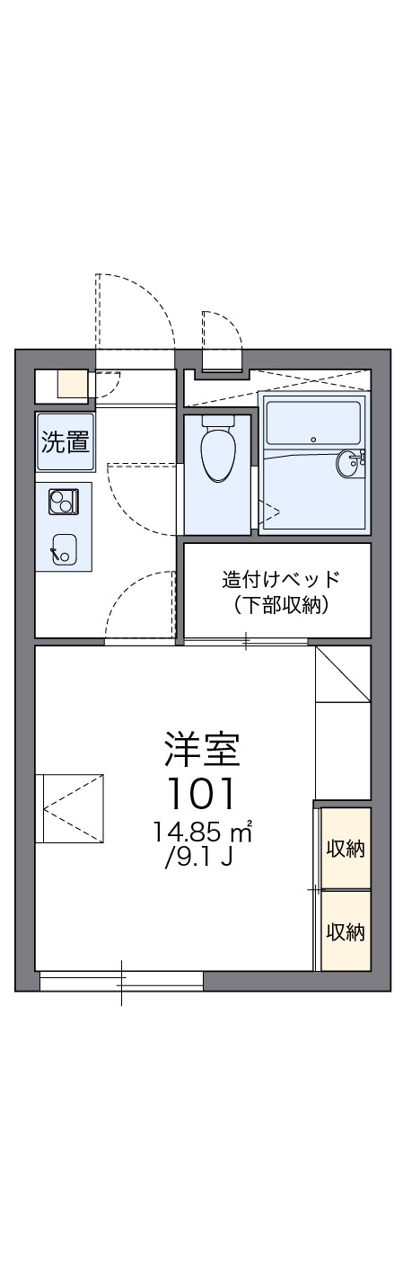 廿日市市地御前２丁目のアパートの区画図|画像2