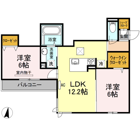 グランテリア楽々園Ｎの間取り