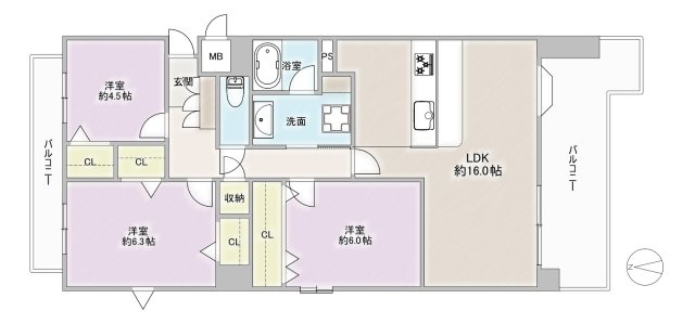 シャトー中村公園の間取り