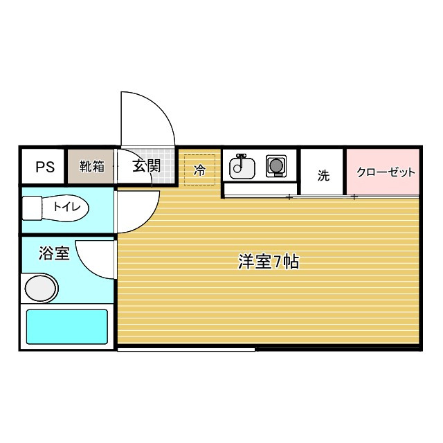 神戸市東灘区森北町６丁目のハイツの間取り|反転タイプ