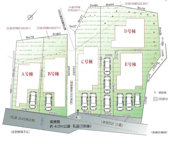 【横浜市中区本牧町2丁目417-1全5棟新築戸建て】★仲介手数料無料★（大鳥小学校・本牧中学校）の区画図
