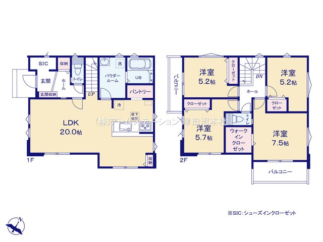 【間取り】 | アトムセレクト船橋市高根台4期　1号棟