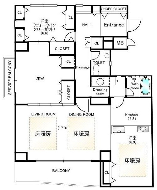 ダイアパレス新大阪の間取り