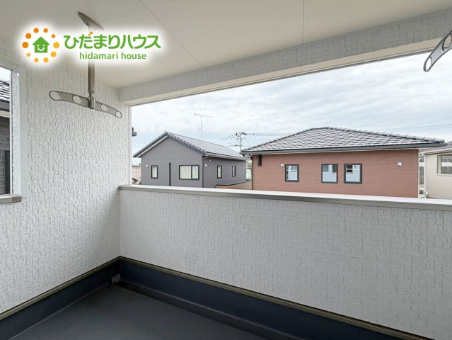いわき市泉町下川第9　新築戸建のバルコニー|雨の日も安全なインナーバルコニー☆安心してお出かけできますね(^_-)-☆