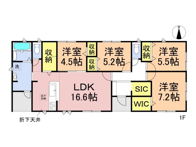 リーブルガーデン　本巣郡北方町高屋　全3区画分譲の間取り|■1号棟　■ヤマダ不動産　株式会社リライフ　
■夢のマイホーム購入をフルサポートします！