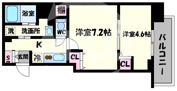 ヴィラ・セレーノ玉造本町　真田山小学校の間取り|ルネフラッツ玉造本町　間取り