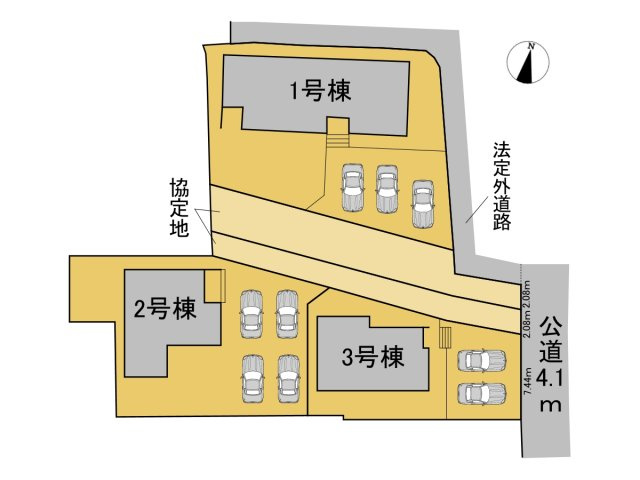 リーブルガーデン　本巣郡北方町高屋　全3区画分譲の区画図|■区画図
■YAMADA電機の　ヤマダ不動産　株式会社リライフ　
いつでもお問合わせ下さい。