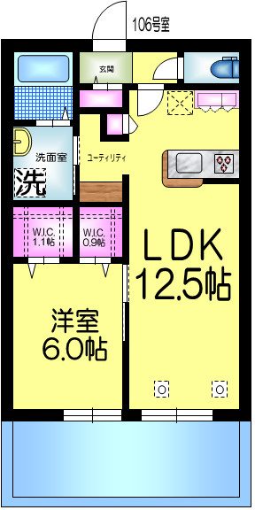 Ｖｅｎｔ　Ｖｅｒｔ　ヴァンヴェールの間取り