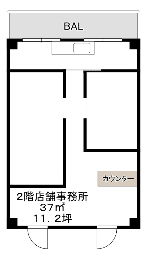 尼崎市武庫之荘１丁目の店舗事務所の間取り