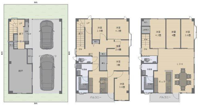 姫路市御立西一戸建ての間取り