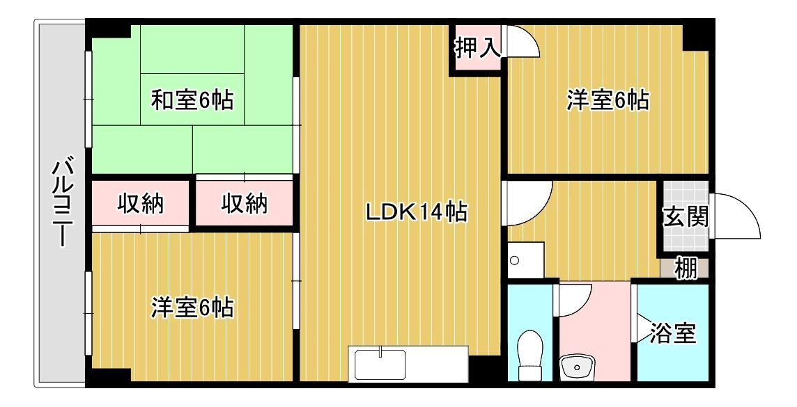 長門石グリーンマンションの間取り