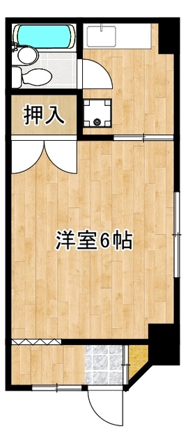 亀山ハウスの間取り|単身用の１Kのお部屋です☆彡