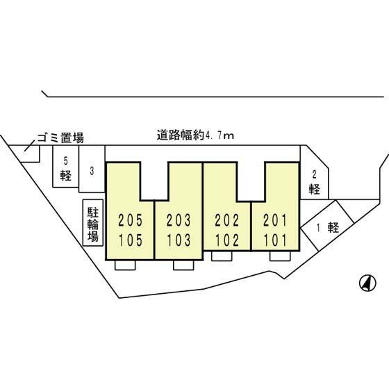 アウラ千里丘の区画図|外はこのようになっています