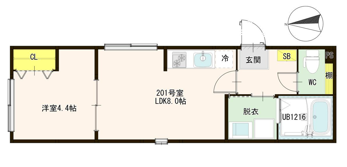 足立区西新井栄町１丁目のアパートの間取り