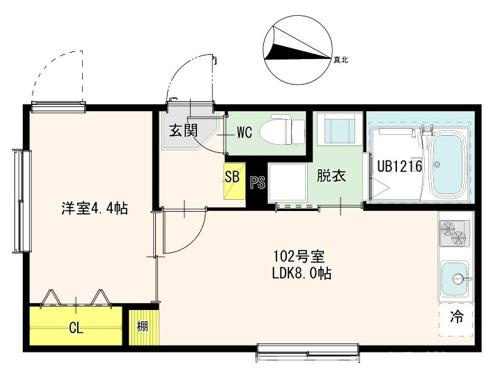 足立区中川４丁目のアパートの間取り