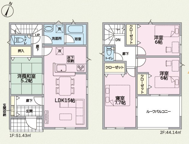 クレイドルガーデン読谷村大木　第４・１号棟の間取り|４LDK