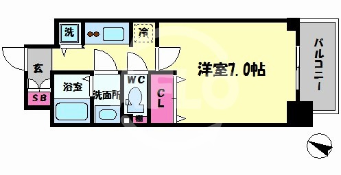 ジアコスモ江戸堀パークフロントの間取り|ジアコスモ江戸堀パークフロント　開放感ある間取り