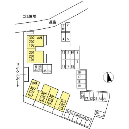 メゾンドヴェルデ【キャッシュバック対象物件】の区画図