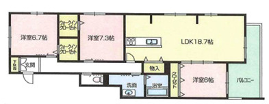 CLAIRE芦屋茶屋之町の間取り