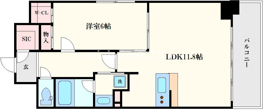 大阪市中央区博労町１丁目の賃貸マンションの間取り