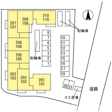 レセンテ南茨木の区画図