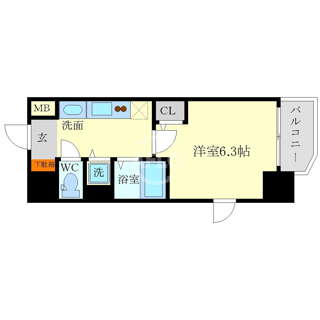 エスライズ梅田東の間取り|エスライズ梅田東　開放感のある間取り