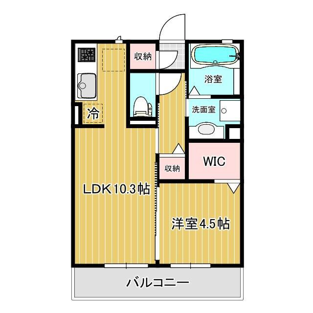 フラッツ・ベルの間取り|１DKのお部屋です