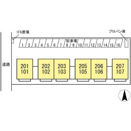萩原コーポの区画図