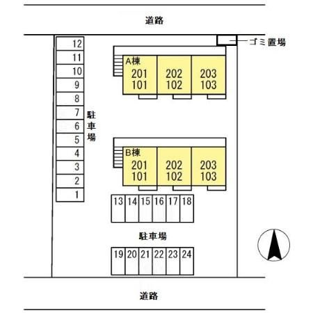 ルミエール　Bの区画図