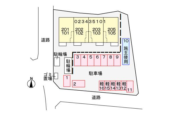 フリーデ西乃芝の区画図