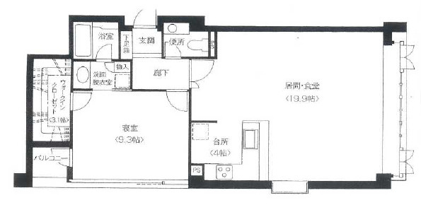 芦屋市東芦屋町の賃貸マンションの間取り