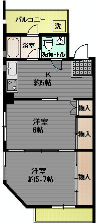 芦屋市公光町の賃貸マンションの間取り